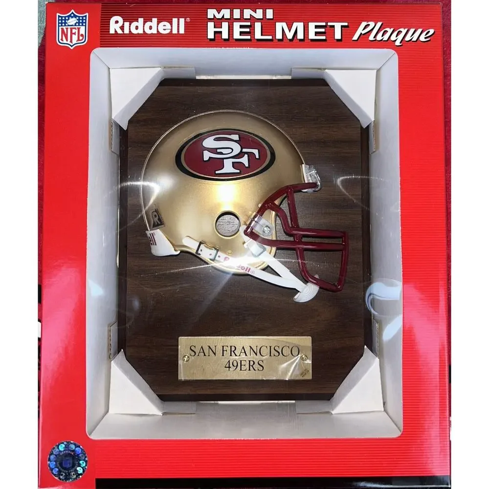 Vintage Riddell San Francisco 49ers Mini Helmet Plaque Frame 8”x10”